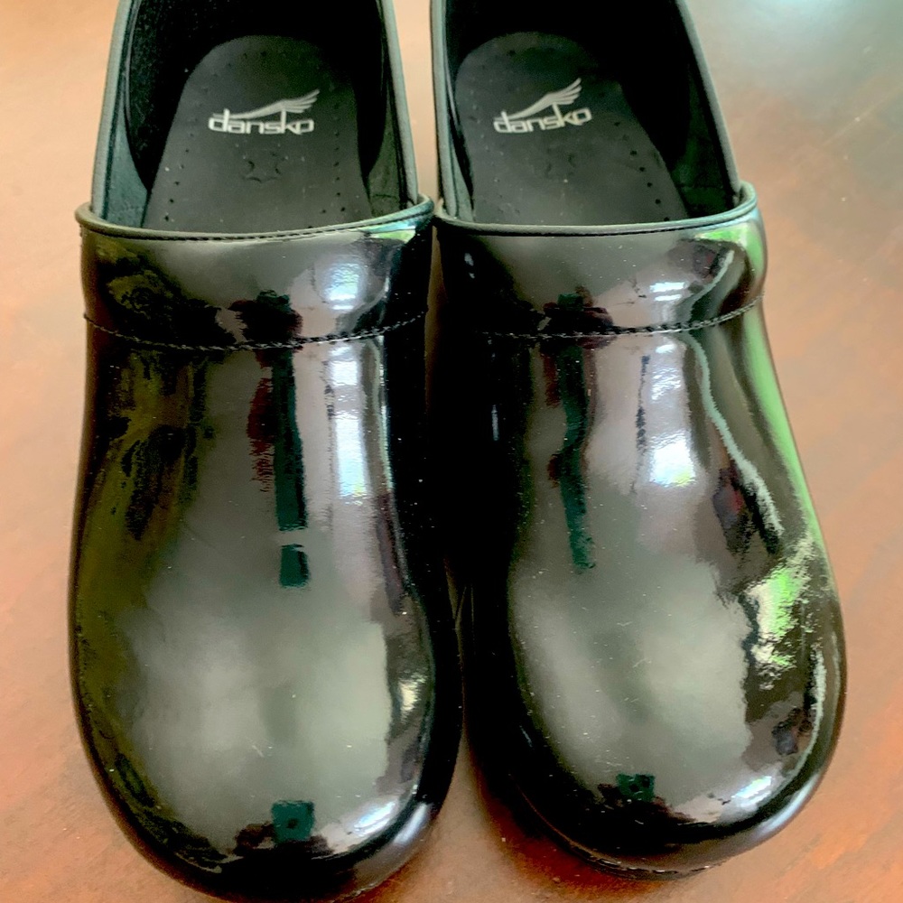 Black patent leather Dansko Professional clog